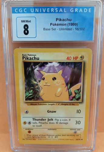 Pikachu graded CGC 8 for sale on eBay
