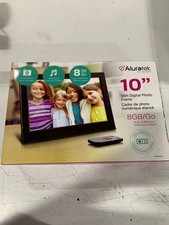 NIB Aluratek 10" Slim Digital Photo Frame 4GB Built-In Memory w/ Remote - BLACK