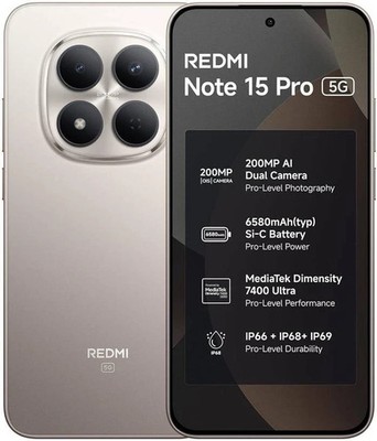 Xiaomi Redmi Note 15 Pro 5G Factory Unlocked | 6580mAh Battery |8GB RAM 128GB