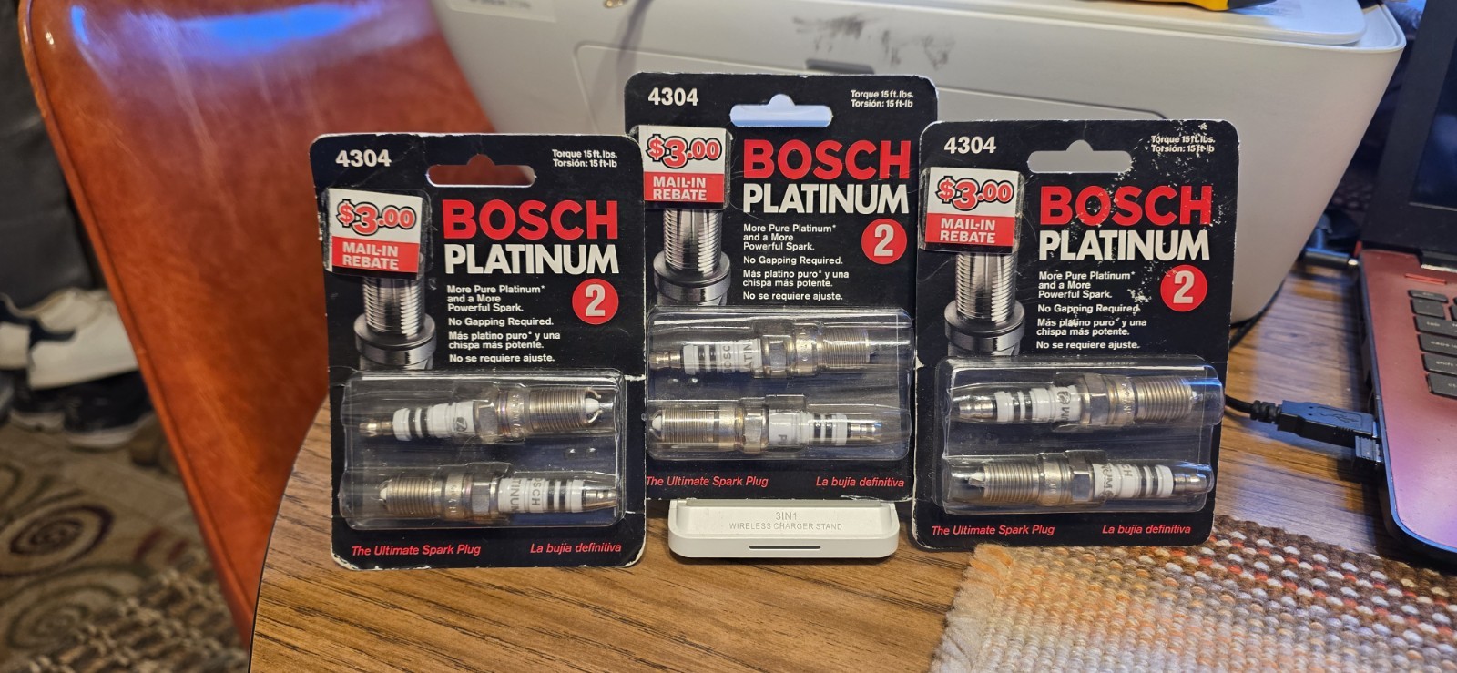 Six 6 Bosch 4304 Platinum Spark Plugs 3 Pack of 2  F00E120035