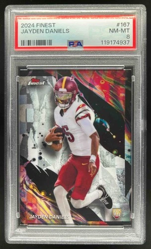 2024 Finest Jayden Daniels RC Rookie Uncommon #167 Commanders PSA 8
