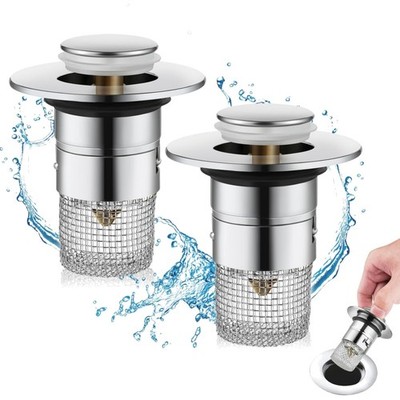 2 Pieces Sink Stopper for 34-40 mm Drain Drain Plug Sink with Hair Strainer,...