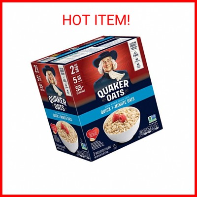 Quaker Quick 1-Minute Oatmeal, Non GMO Project Verified, 2.5 Pound (Pack of 2)