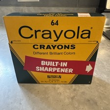 Crayola 64 Crayons w/ Built-In Sharpener Hot Retired Colors Fast Ship