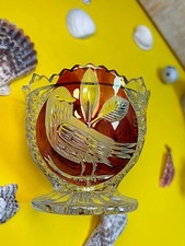 Hofbauer Red Bird Zuckerdose Anna Hütte Bleikristall Weihnachten Party