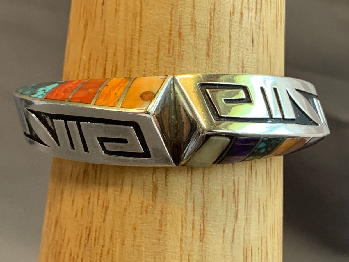 Vtg Sterling Silver Lonn Parker Navajo Cuff Bracelet 32.86g