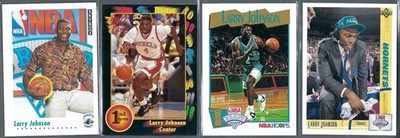 LARRY JOHNSON Rookie Card Lot (4) Charlotte Hornets (UD-SKYBOX-WILD CARD-HOOPS)