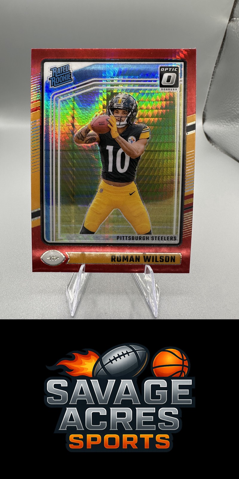 2024 Donruss Optic #285 Roman Wilson Red Hyper Rated Rookie