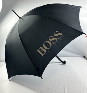 Vintage 90s BOSS Hugo Boss 100% Nylon Black 42” Umbrella - Excellent Condition