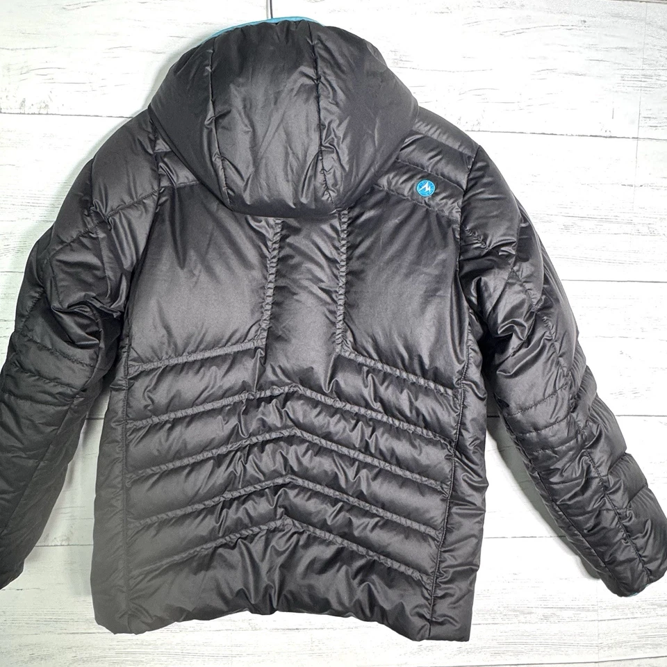 Abrigo acolchado con capucha negro Marmot 700 chaqueta con cremallera juvenil XL Foto 4 de 4