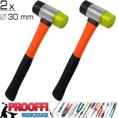 2 x Gummihammer Schonhammer Karosserie Ausbeul Allround Hammer Fiberglas Ø 30mm