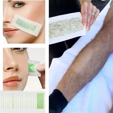 50PCS Hair Removal Paper Double Sided Cold Wax Strips Body Depilatory Patch Skin