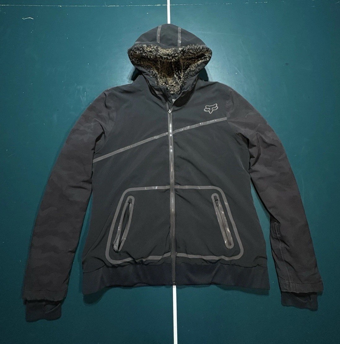 Vintage Y2K Fox Racing Sasquatch Jacket Large Ski Faux Fur