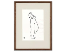 Sanyu Style Nude Female Chinese French ink drawing art deco Chang Yu 常玉 erotic
