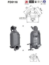 AS DPF Rußpartikelfilter Dieselpartikelfilter FD5118 Cordierit für HYUNDAI i20 1