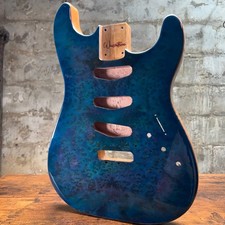 Warmtone CG SSS Strat Style Guitar Body Flamed Maple "Blue N Purple&rdquo;