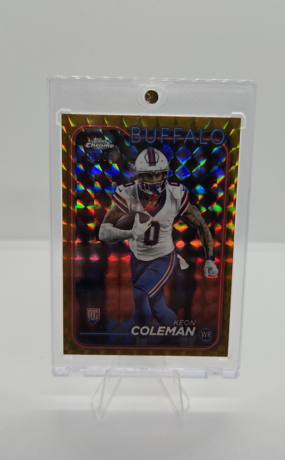 2024 Topps Chrome - Rookies Keon Coleman #209 Gold Geometric Refractor /50 (RC)