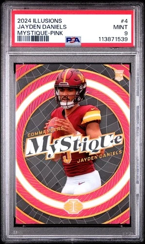 2024 Panini Illusions - Mystique Jayden Daniels #4 Pink /399 (RC). PSA 9