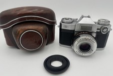 Zeiss Ikon Contaflex 35mm Synchro-Compur Tessar f2.8 W/ 50MM Lens Original Case