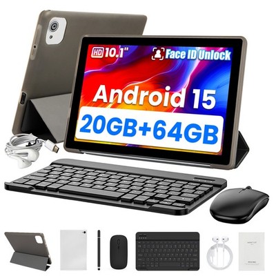 10 Zoll Android 15 Tablet 20(3+17)GB RAM 64GB ROM Widevine L1 Dual-Kamera WIFI