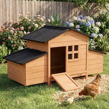 Chicken Coop with Two Nesting Boxes, Hen House Cages for Small Poultry Animals