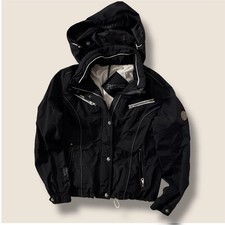 Pikeur Black Coat Full Zip Button Equestrian Riding Jacket Size 38 Medium Hood