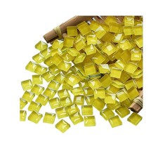 Mosaic Tiles Squares Dark Yellow Crystal Glass Tile 100g, Deep