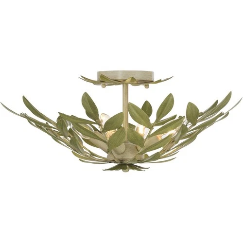 Crystorama 560-CT Broche Semi-Flush Mount Champagne Green Tea - Picture 3 of 7