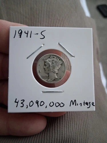 1941 S  Mercury Dime circulated 90% Silver Fine Condition