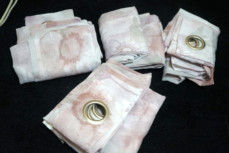 Set of 4 Floral Grommet Curtain Panels pastel 50x84 Window Drapes