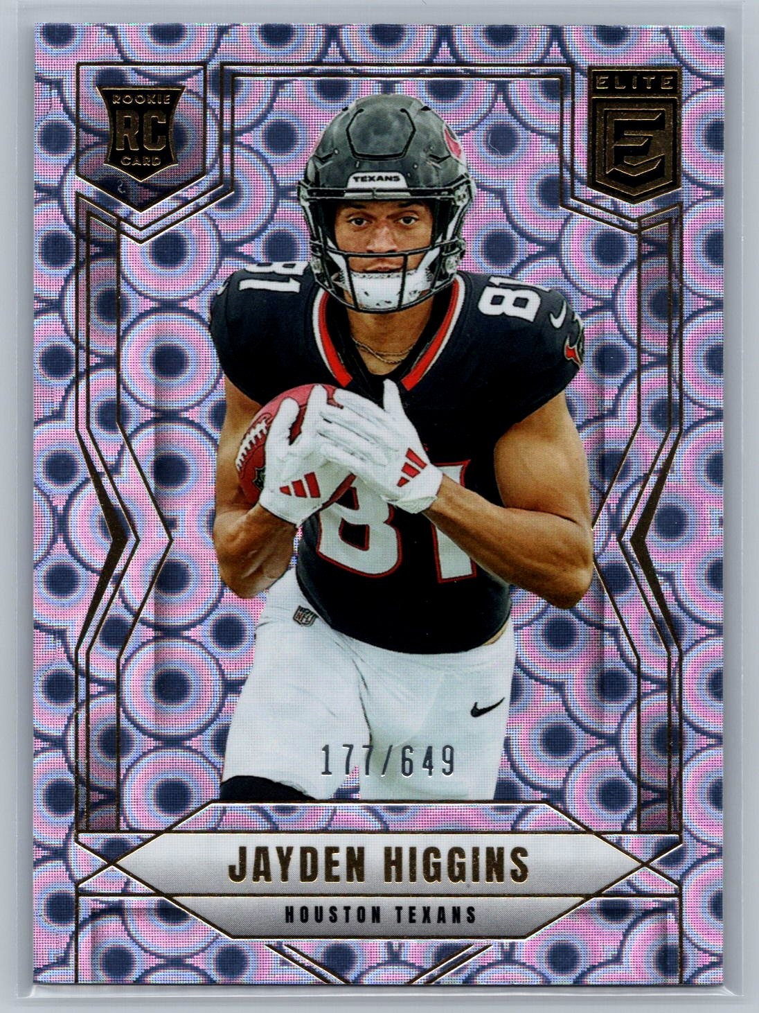 Jayden Higgins 2025 Donruss Elite Rookie Lavender Pyramids /649 #134