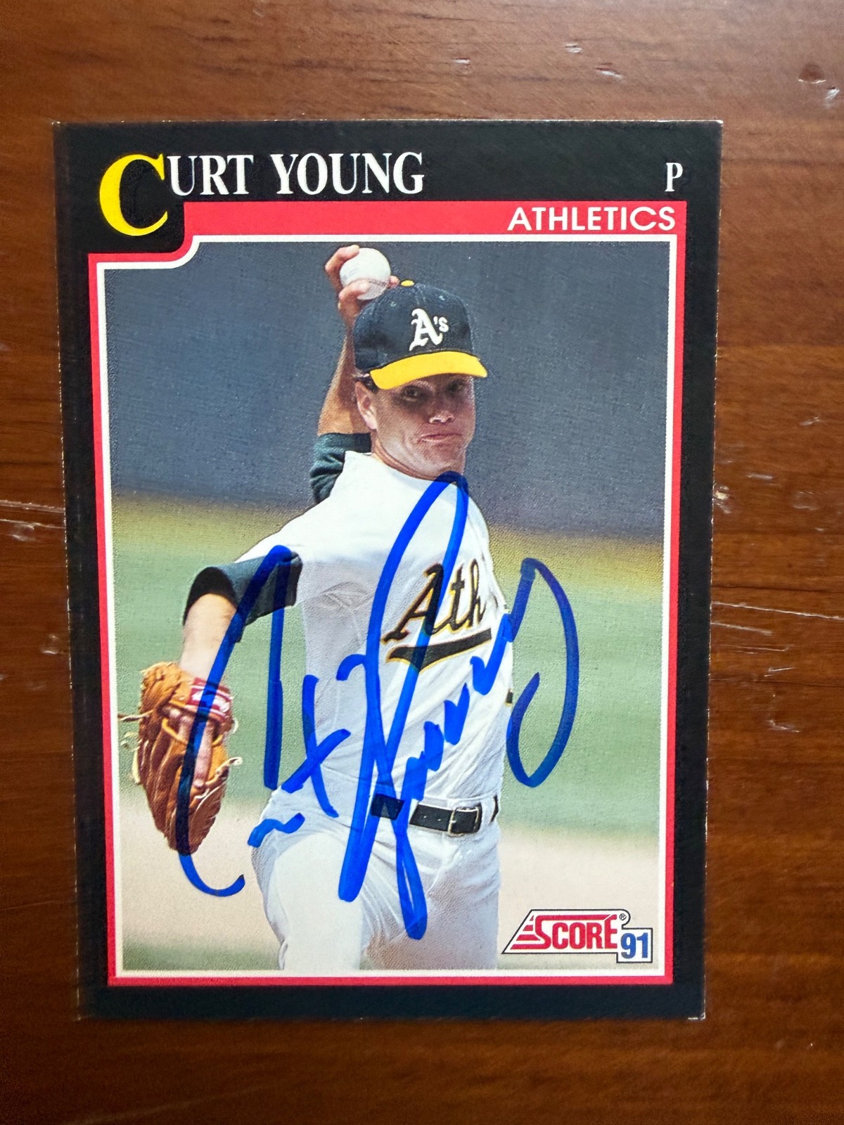 Signed 1991 Score - Curt Young #236