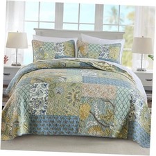 Quilt Set Size, 100 Cotton Patchwork Green Bohemian King Bohemian Floral