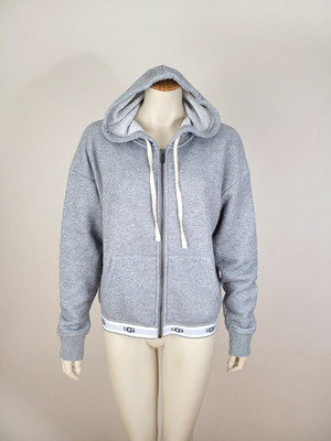 UGG Hoodie Damen M Grau Logo Kapuzenjacke Sweatjacke Zip Hooded Sweatshirt 51121