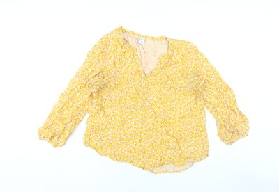 Old Navy Damen Bluse gelb geblümt Bohemian XL