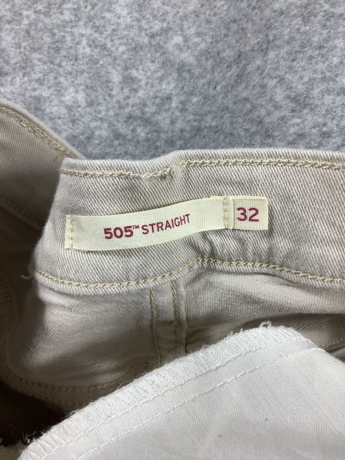 Levi's 505 Jeans Unisex W33/L32 Stretch Straight Regular Fit White Sku 313 image 4
