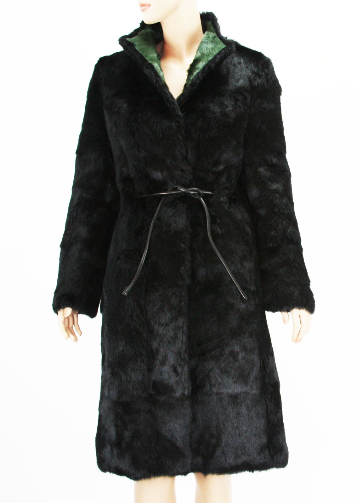 Tom Ford for Gucci 1999 Collection Reversible Emerald Green Fur Coat It. 40 image 8