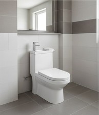 2 in 1 Toilet Sink Combo Close Coupled Space Saving WC Compact Basin Tap Options