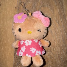 Hello Kitty Sanrio Hawaii Plush Keychain Pend...