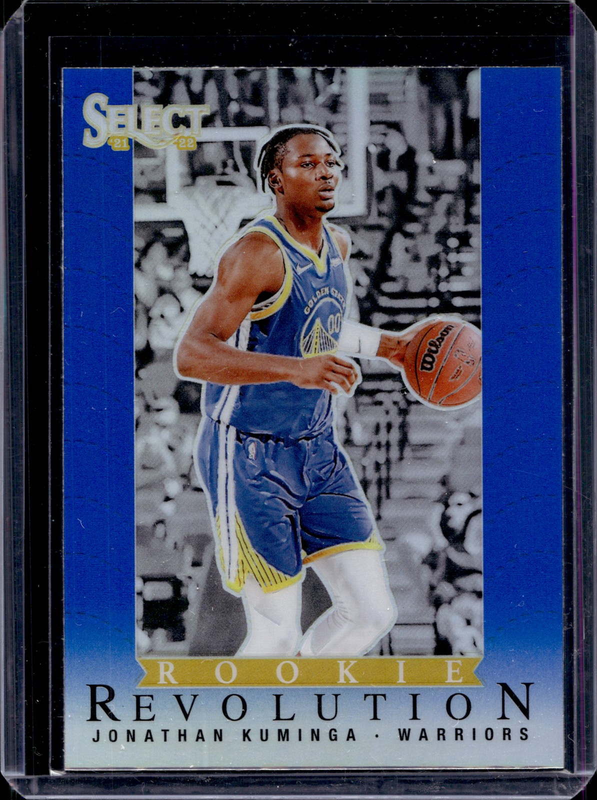 2021-22 Panini Select #10 Jonathan Kuminga Rookie Revolution Blue Prizms