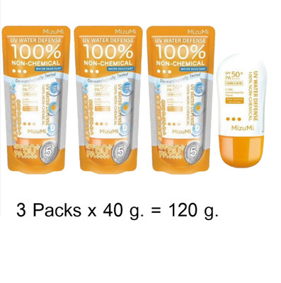 3Pack MizuMi UV Water Defense100% Non Chemical Sunscreen Anti Aging SPF50+PA++++