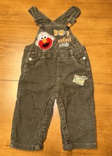 VTG 90s Y2K Sesame Street ELMO Safari Green Corduroy Overalls 12 Months Unisex