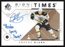 2018-19 SP Authentic Sign of the Times INSCRIPTION Anders Bjork Auto CD5