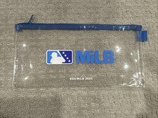 NEW! Minor League Baseball MiLB Logo CLEAR PLASTIC STADIUM BAG Zip Purse Clutch