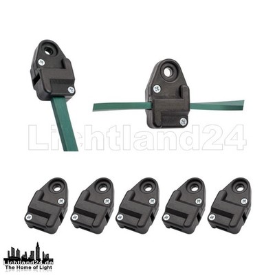 5er Pack Universal  Aufhängung u.Endstück SCHWARZ f Illu Lichterkette Flachkabel