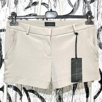 John Richmond Shorts Womens Size 42 Classic Chino Zip Gray Pockets 525