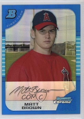 2005 Bowman Chrome First Year Blue Refractor Matthew Brown Matt Rookie RC 0q3