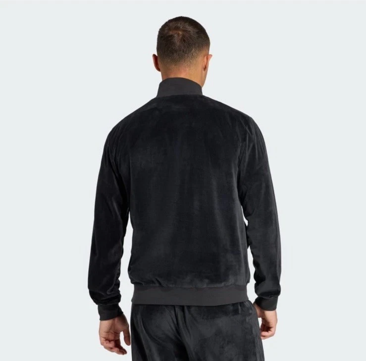 Nuevo Adidas VELOUR Media Cremallera Chaqueta Ropa Deportiva Retro Negro Suéter Para Hombre Talla L Foto 2 de 4