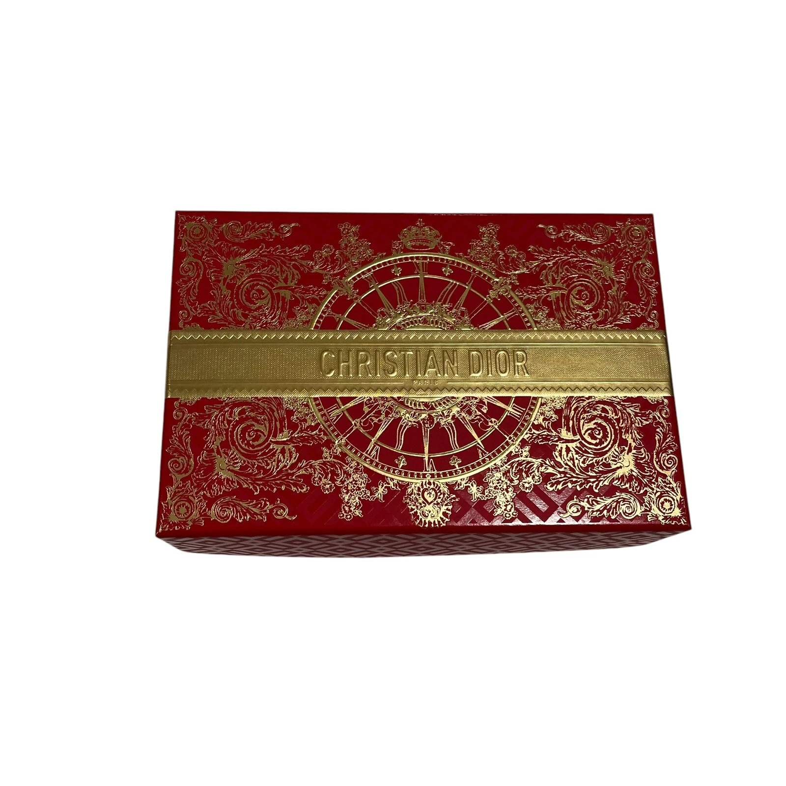 Rare Coffret Cadeau DIOR ROUGE avec Confettis et Sac Rouge avec Or Taille 8,5