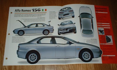 1998 ALFA ROMEO 156 2.5 SPEC SHEET BROCHURE INFO PHOTO 97 98 1997